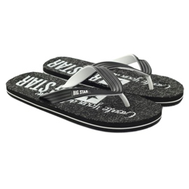 Big Star 174621 tongs chaussures pour hommes blanc noir 4
