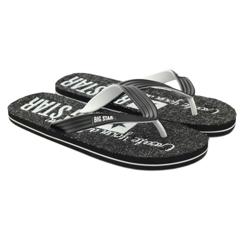 Big Star 174621 tongs chaussures pour hommes blanc noir 4