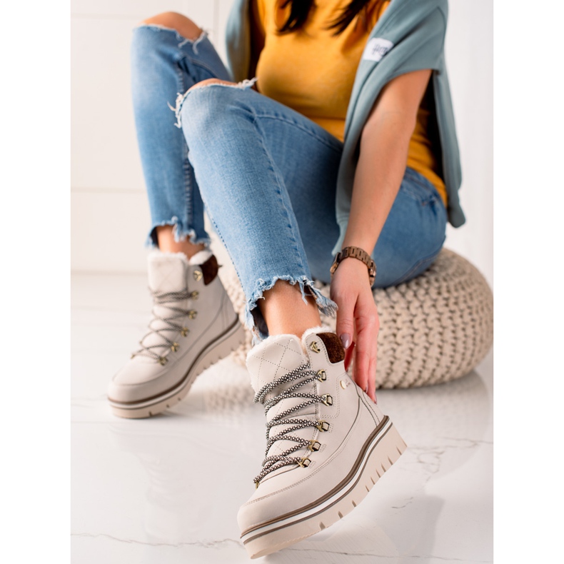 Goodin Trappeurs décontractés confortables beige 1