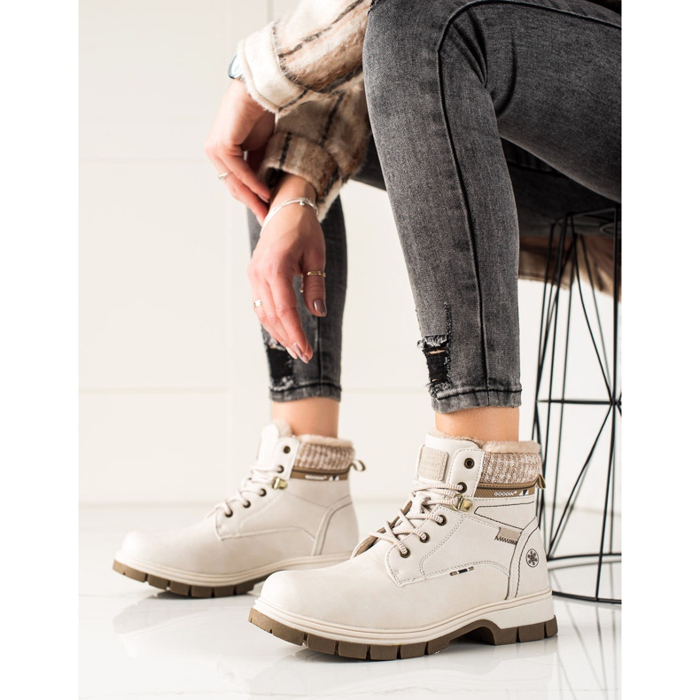 Goodin Trappeurs sportifs confortables beige 2