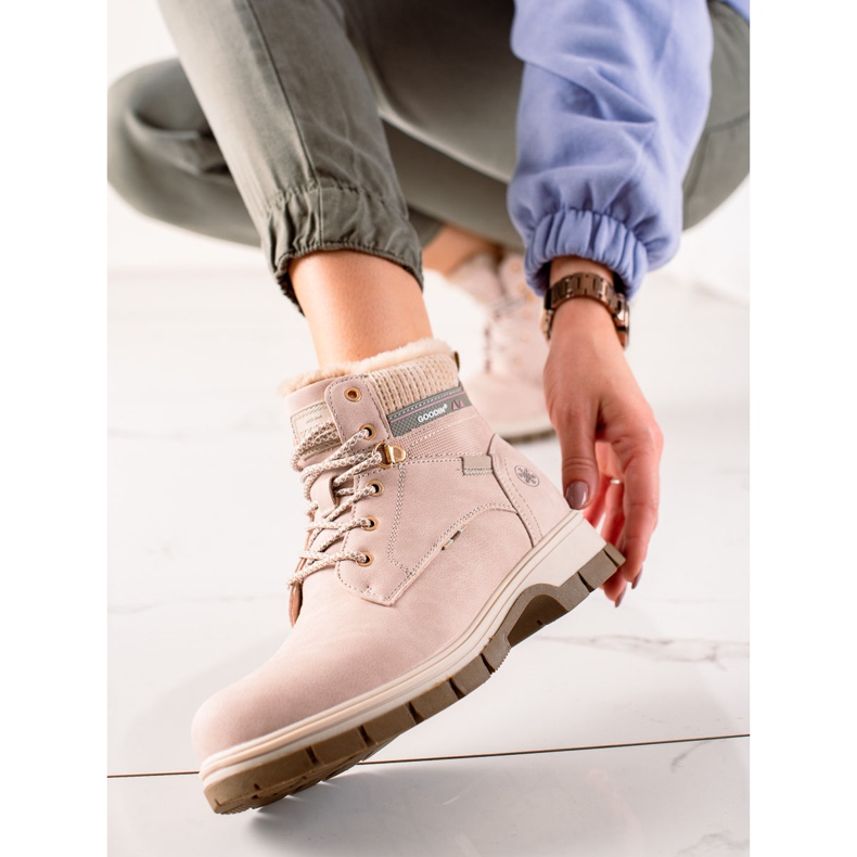 Goodin Trappeurs sportifs confortables rose 1