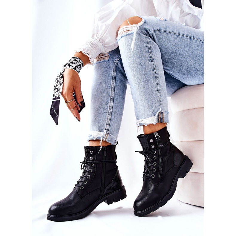 Bottes chaudes noires Mirthbrow avec fermeture éclair le noir 2