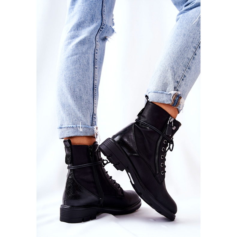 Bottes chaudes noires Mirthbrow avec fermeture éclair le noir 1