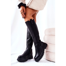 Bottes Isolées En Cuir Noir le noir 1