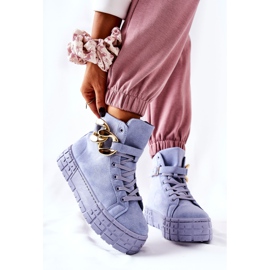 Baskets montantes sur la plateforme bleue Evenia 2