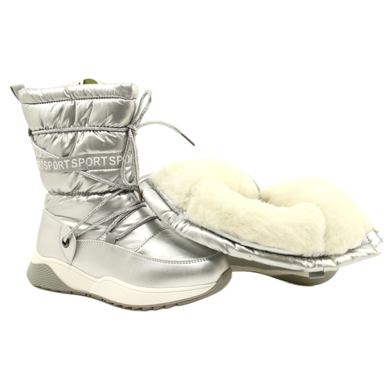 Bottes de neige imperméables pour enfants Miss Evento 21DZ23-4325 Argent 4