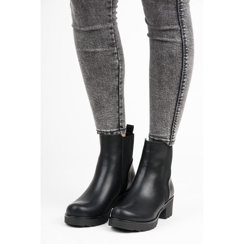 Groto Gogo Bottines Chelsea noires sur la plateforme 1