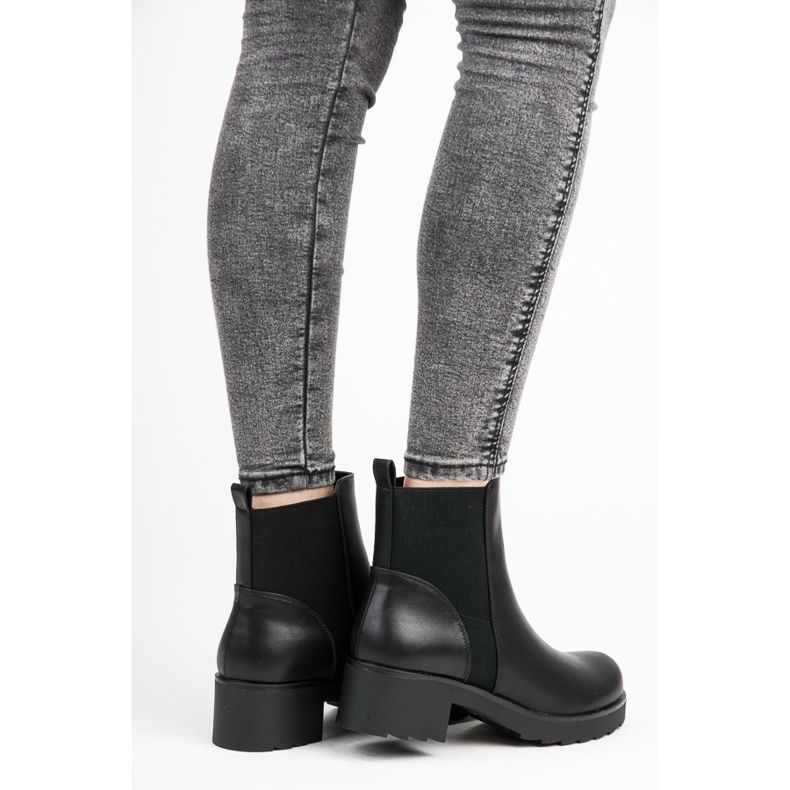 Groto Gogo Bottines Chelsea noires sur la plateforme 2