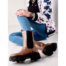 Small Swan Bottes hautes sur la plate-forme brun 1 Small Swan Bottes hautes sur la plate-forme brun 1