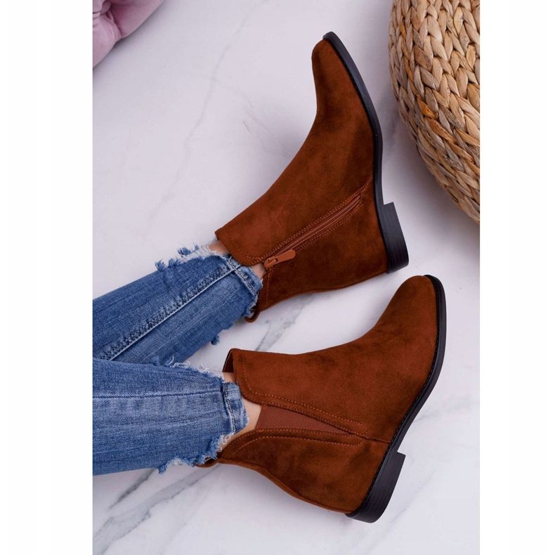 BUGO Bottines Compensées Femme Daim Camel Tema brun 6