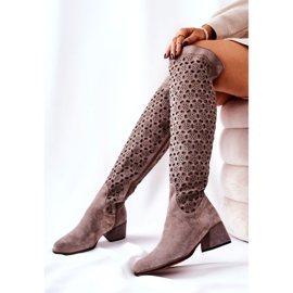 PA2 Bottines en daim à motif ajouré, Hekilea marron clair brun 5