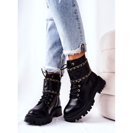 Bottes de Travail Noires à Chaîne Noir Caleanor 2