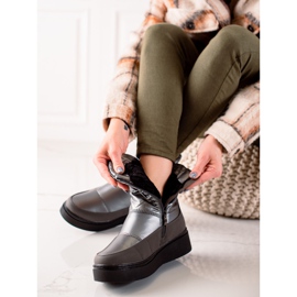 Weide Bottes de neige chaudes et confortables le noir 5