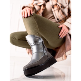 Weide Bottes de neige chaudes et confortables le noir 1