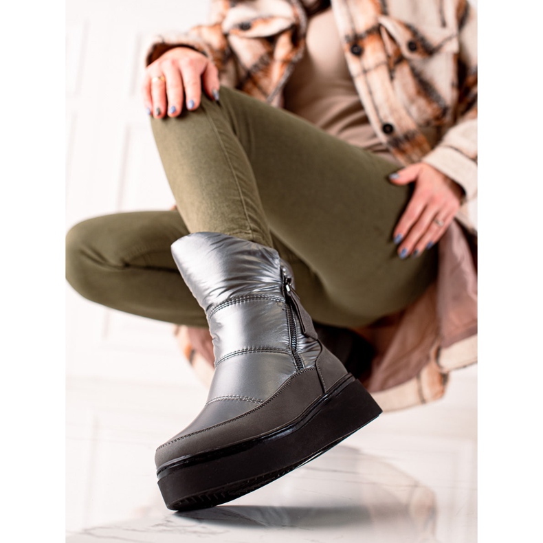 Weide Bottes de neige chaudes et confortables noir 1