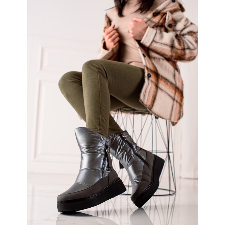 Weide Bottes de neige chaudes et confortables noir 2