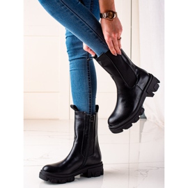 Goodin bottes hautes à la mode noir 2