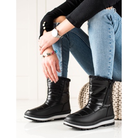 TRENDI Bottes de neige classiques sur la fermeture éclair le noir 1