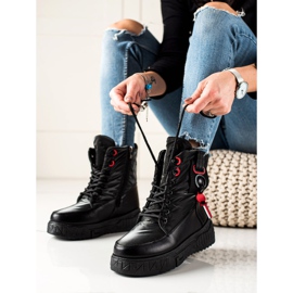 Seastar Bottes de neige chaudes sur la plate-forme le noir 1