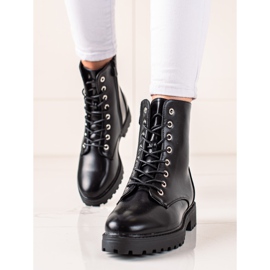 Bestelle Trappeurs classiques avec fermeture à glissière décorative le noir 1 Bestelle Trappeurs classiques avec fermeture à glissière décorative le noir 1