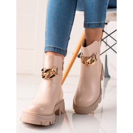 Bestelle Bottines Beiges Avec Chaîne 1