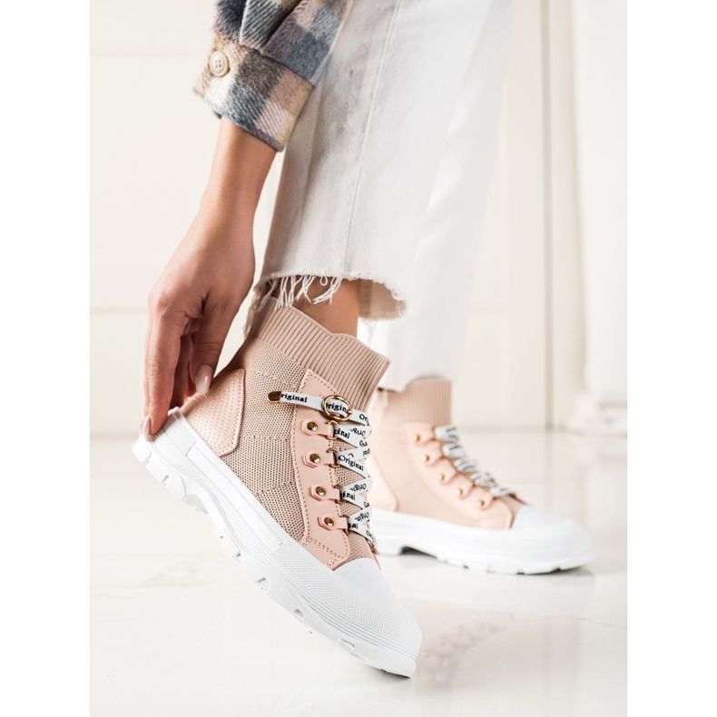 Goodin Baskets hautes à la mode rose 1 Goodin Baskets hautes à la mode rose 1