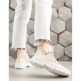 Goodin Baskets hautes à la mode beige 1