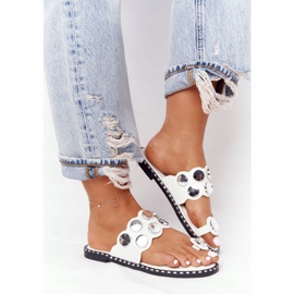 PS1 Chaussons En Cuir Avec Strass Blanc Ava blanche 2