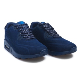 Chaussures de sport noires pour hommes 5586-3 bleu marine 1