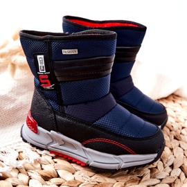 PJ2 Bottes de neige chaudes et hautes pour enfants Leoth bleu marine le noir 4
