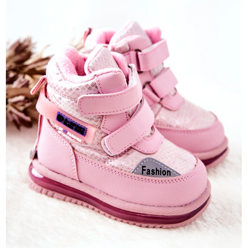 PJ2 Bottes de neige chaudes avec fermeture éclair Hesiera rose 1