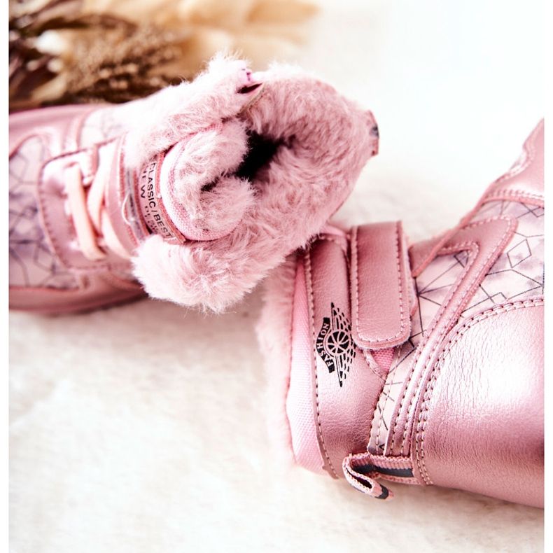 PJ2 Bottes de neige chaudes pour enfants Rose Shirinell 1