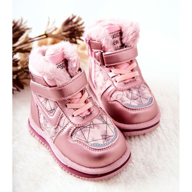 PJ2 Bottes de neige chaudes pour enfants Rose Shirinell 2