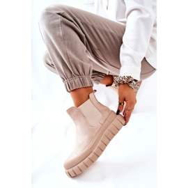 PH1 Bottines en daim sur une plate-forme Jennily beige 2