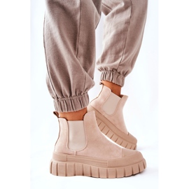 PH1 Bottines en daim sur une plate-forme Jennily beige 5