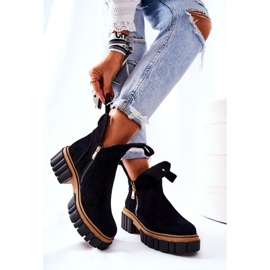PA2 Bottes chaudes Cadence noires avec une coupe zippée le noir 4