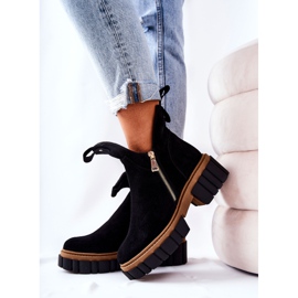 PA2 Bottes chaudes Cadence noires avec une coupe zippée le noir 5
