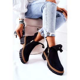 PA2 Bottes chaudes Cadence noires avec une coupe zippée le noir 6
