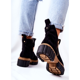 PA2 Bottes chaudes Cadence noires avec une coupe zippée le noir 7
