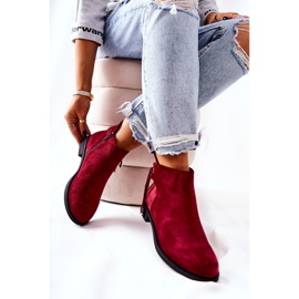 Boots femme Daim Bordeaux Numbero rouge 2
