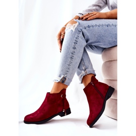 Boots femme Daim Bordeaux Numbero rouge 3