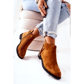 Bottes Numbero en daim camel pour femmes brun 1