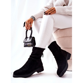 Bottes Hautes En Daim Froissé Noir Trisha le noir 4