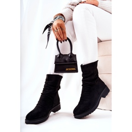 Bottes Hautes En Daim Froissé Noir Trisha le noir 5