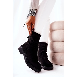 Bottes Hautes En Daim Froissé Noir Trisha le noir 3