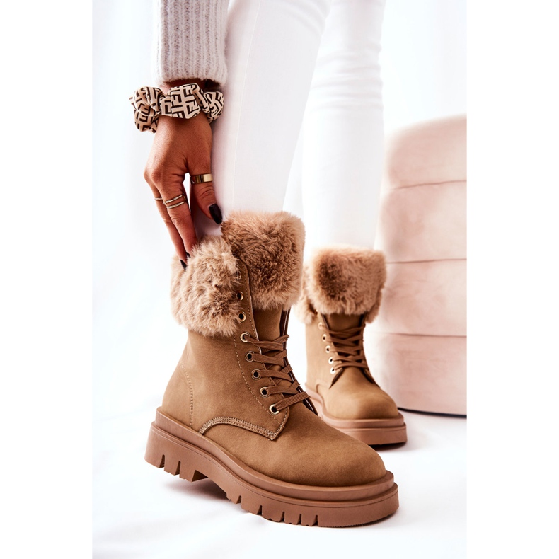Bottes Chaudes Avec Fourrure Beige Farley brun 2