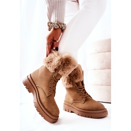 Bottes Chaudes Avec Fourrure Beige Farley brun 1