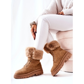 Bottes Chaudes Avec Fourrure Beige Farley brun 4