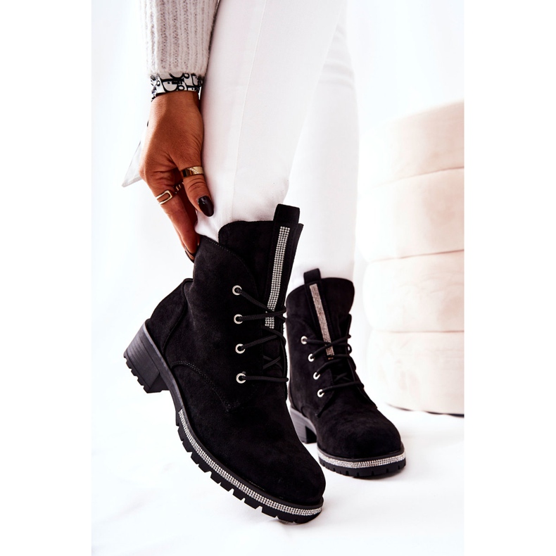 Bottes chaudes en daim noires Grecia le noir 1