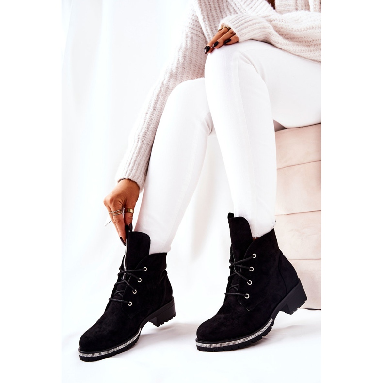 Bottes chaudes en daim noires Grecia le noir 2